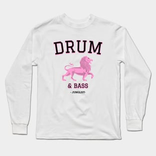 DRUM & BASS - College Font (black) Long Sleeve T-Shirt